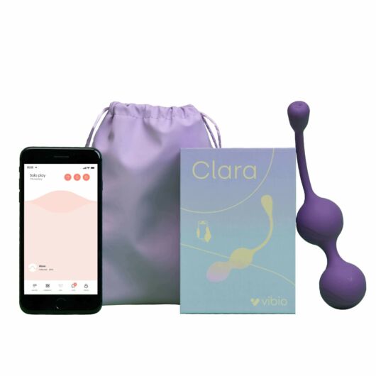 Vibio Clara - nabíjacie, inteligentné vibračné venušiné guličky  (fialové)