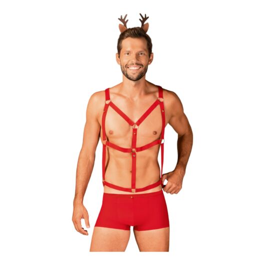 Obsessive Mr Reindy - pánsky kostým soba (3 časti) - červený