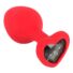 Obraz 2/8 - You2Toys Plug Medium - análne dildo s čiernym kamienkom v tvare srdca (červené)  - stredné