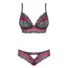 Obraz 3/5 - Obsessive Tulia - lace lingerie set (black-pink)