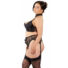 Obraz 3/8 - Cottelli Plus Size - hot lace lingerie trio (black)
