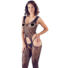 Obraz 3/6 - NO: XQSE - sleeveless, patterned, open overalls with thong (black)