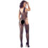 Obraz 6/6 - NO: XQSE - sleeveless, patterned, open overalls with thong (black)