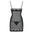 Obraz 4/5 - Obsessive Wonderia - embroidered lace nightdress with thong (black)