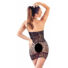 Obraz 2/5 - NO:XQSE – abstraktne vzorkované pančuchové šaty s tangami - čierne (S-L)
