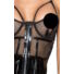 Obraz 4/5 - Noir - lakované šaty s podšívkou zo sieťoviny (čierne)