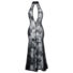 Obraz 6/6 - Noir - priesvitné kvetinové dlhé šaty (čierne)