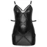 Obraz 5/8 - Cottelli Plus Size - Mini šaty bez ramienok s manžetami na ruky (čierne)