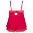 Obraz 6/6 - Cottelli Plus Size - Lace-up Baby Babydoll (Red)