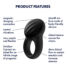 Obraz 8/8 - Satisfyer Signet Ring- nabíjací, vodotesný smart krúžok na penis (čierny)
