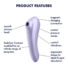 Obraz 8/8 - Satisfyer Dual Pleasure - nabíjací, vodotesný smart vibrátor na klitoris a vagínu (fialový)