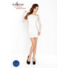 Obraz 1/2 - Passion BS025 - bočné sieťované mini šaty s dlhým rukávom (biele) - S-L