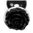 Obraz 3/4 - Booty Sparks Black Rose - 79g-ové hliníkové análne dildo (strieborno-čierne)